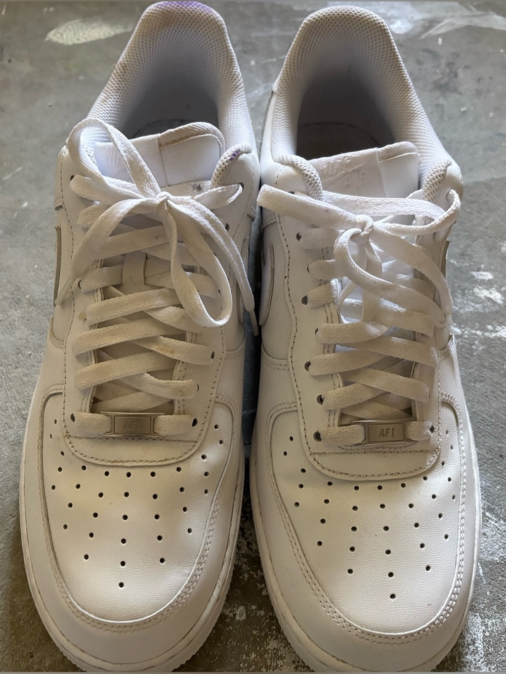 Nike White Leather Sneakers - AF1 Style